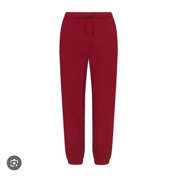 SKIMS NWOT Cotton Fleece Joggers - Brick - Picture 3 of 4